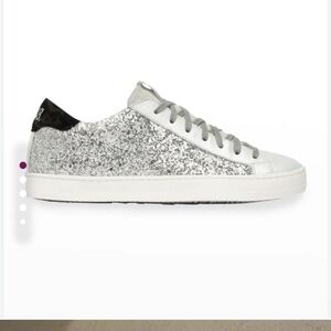 P448 "John" Glitter Sneakers 10 Irridescent Leopard Trim Ginevra Athletic Shoes